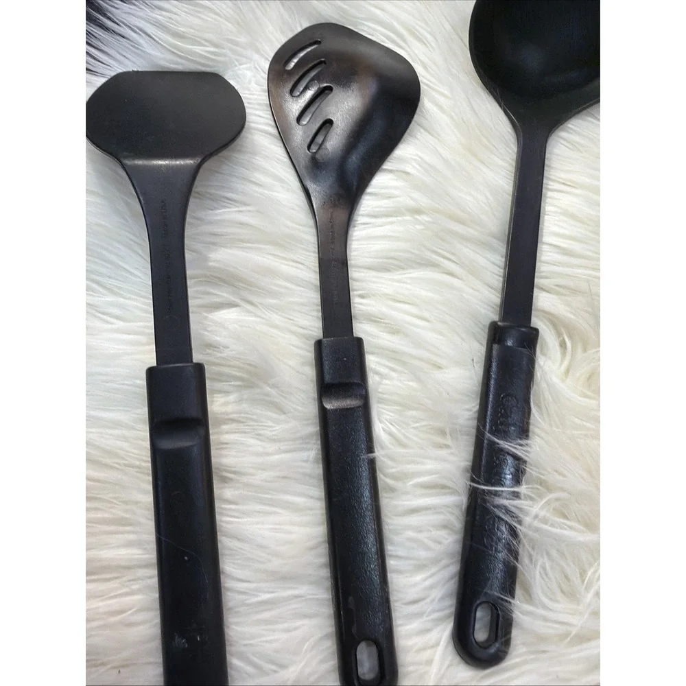 Calphalon Nylon Kitchen Utensil Set  Spoon Spatula Black Gray Lot 3 Heavy Duty 8